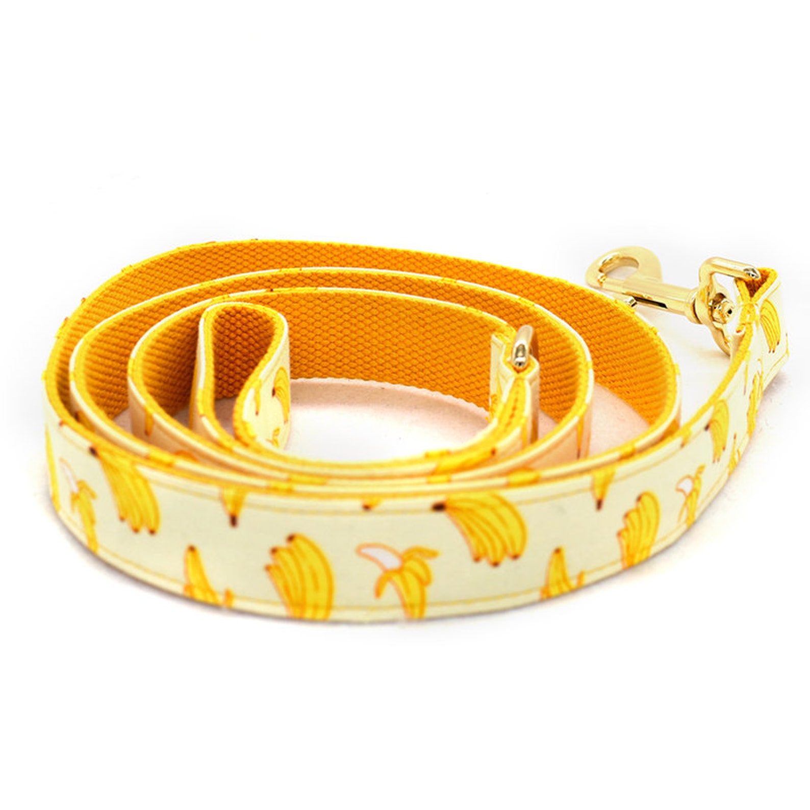 Personalized Dog Collar Dog Collar and Leash Banana Pattern Etsy