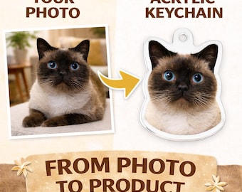 Custom Pet Acrylic Keychain – From Photo to Product Personalized Dog & Cat Keychain Gift