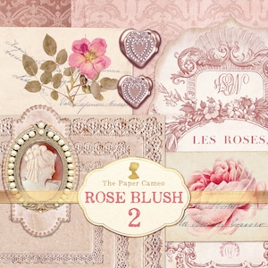 ROSE BLUSH 2, Shabby, rosa, rosa imprimible, imprimible de diario rosa, efímera, efímera de diario vintage, efímera rosa shabby, digital rosa