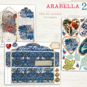 ARABELLA 2, William Morris Ephemera Printable, Faux Washi Tape Digital ...