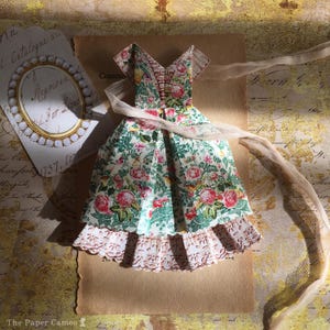 SEVEN PAPER DRESSES Digital, Origami Dress Printable, Origami Dress card, Marie Antoinette Dress, Marie Antoinette Ephemera, Origami Dress image 11