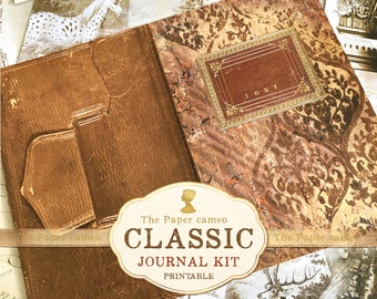 CLASSIC Journal Printable Digital, Classic Collage Paper, Travel Journal Printable, Architecture Journal Printable, Digi Download