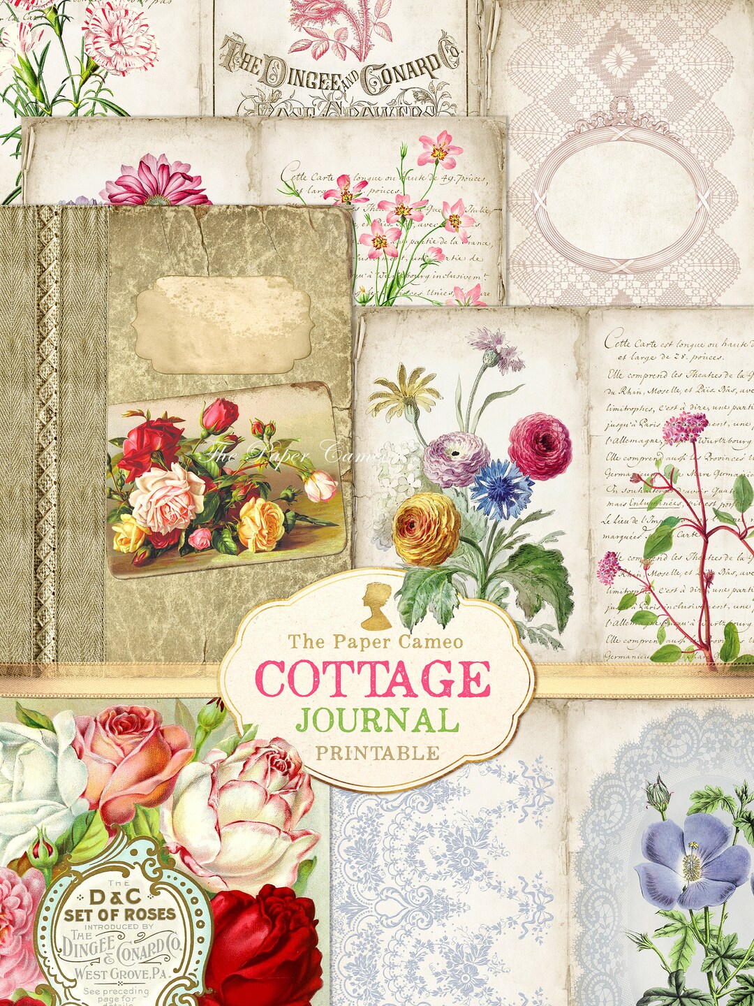 COTTAGE Journal Printable, Cottage Theme Junk Journal Digital Download ...