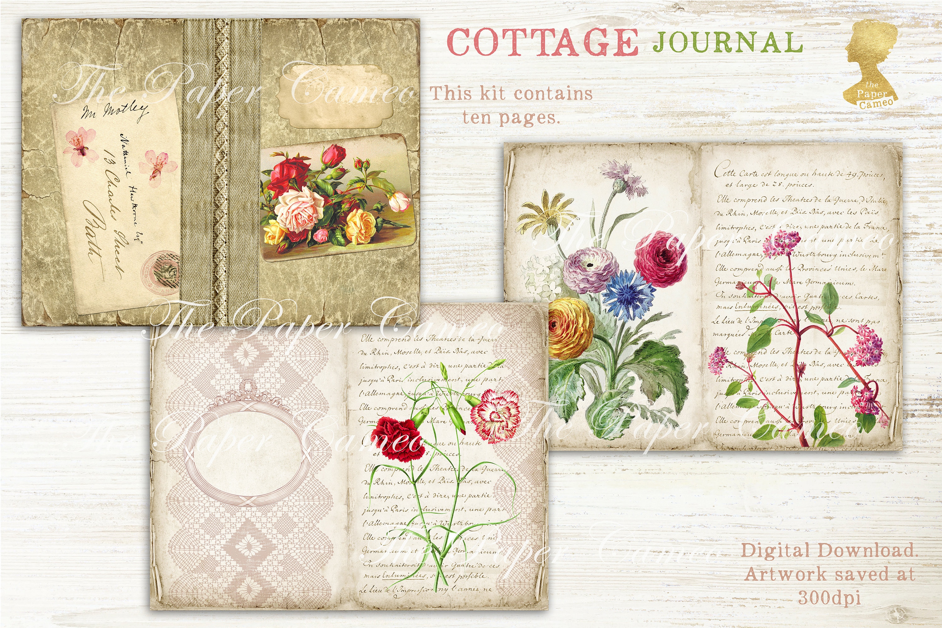 COTTAGE Journal Printable, Cottage Theme Junk Journal Digital Download ...