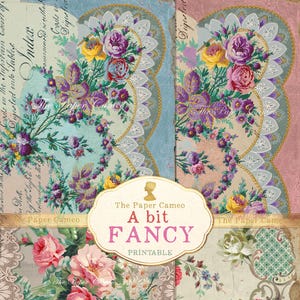 A BIT FANCY Dekoratives Journal Digital, Floral Junk Journal Printable, Ostern Blumen Digital, Frühling Digital,