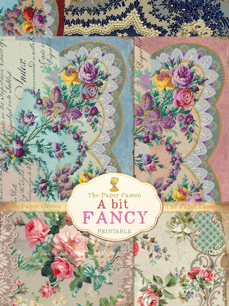 A BIT FANCY Decorative Journal Digital, Floral Junk Journal Printable ...