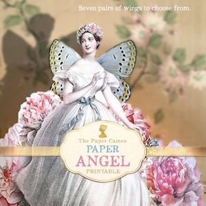 PAPER ANGEL stampabile digitale, decorazione natalizia in carta, angelo di Natale stampabile, regalo per la mamma dopo il parto, angelo fatato stampabile,