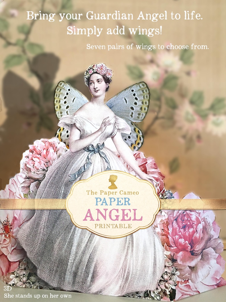 PAPER ANGEL Digital Printable, Paper Christmas Decoration, Christmas ...