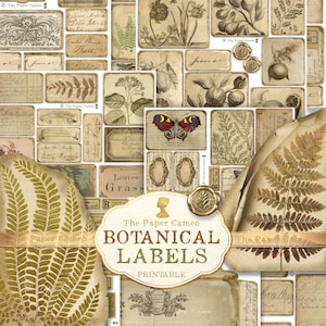 ÉTIQUETTES BOTANIQUES Numériques, Éphémères botaniques imprimables, Étiquettes forestières numériques, Éphémères botaniques numériques, Étiquettes sur le thème de l'automne