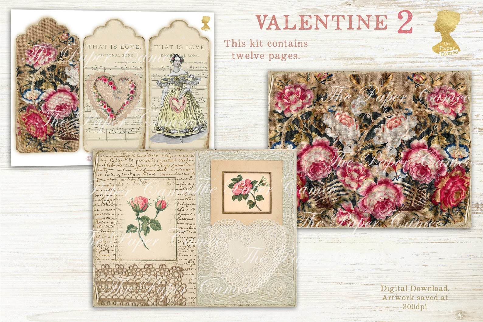 VALENTINE 2 Ephemera, Valentine Ephemera Printable, Valentine Theme ...