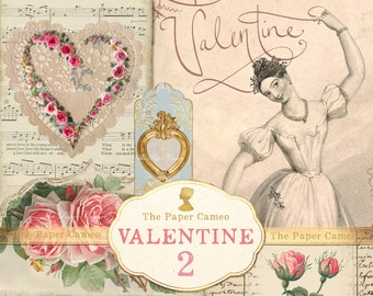 VALENTINE 2 Ephemera, Valentine Ephemera Printable, Valentine Theme Digital, Valentine Shabby Chic Printable digital,  Shabby Love Digital