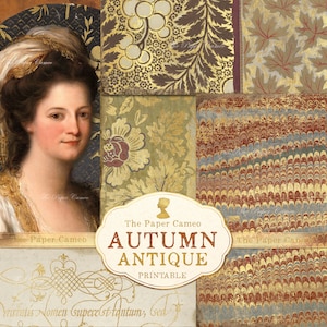 AUTOMNE ANTIQUE journal numérique, journal sur le thème de l'automne imprimable, pages de collage sur le thème de l'automne, journal numérique de la camelote sur le thème de l'automne, digi antique