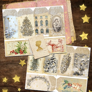 LET IT SNOW, Christmas Journal Printable, Shabby Chic Christmas Printable Digital Download, Pastel Christmas, Vintage Christmas Digital image 6