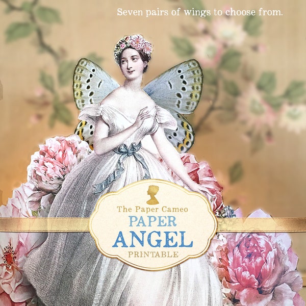 PAPER ANGEL Digital Printable, Paper Christmas Decoration, Christmas Angel Printable, Mum Gift Postpartum, Fairy Angel Printable,