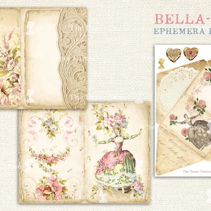 BELLA 2, Shabby French Style Ephemera Printable, French Fashion Digital ...