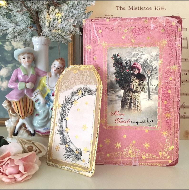 LET IT SNOW, Christmas Journal Printable, Shabby Chic Christmas Printable Digital Download, Pastel Christmas, Vintage Christmas Digital image 7