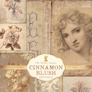 Diario imprimible CINNAMON BLUSH, digital con temática de otoño, digital de temporada de otoño, diario basura de otoño imprimible, imprimible con rubor de otoño, rosa