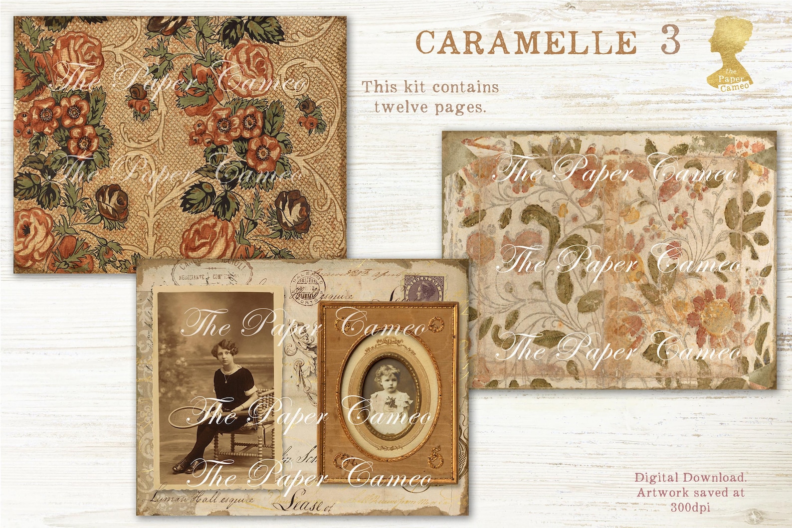 Retro Fall Theme CARAMELLE 3 Autumn Themed Ephemera, Vintage Fall Theme Digital, Autumn ...