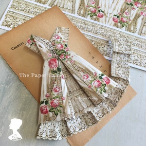 SEVEN PAPER DRESSES Digital, Origami Dress Printable, Origami Dress card, Marie Antoinette Dress, Marie Antoinette Ephemera, Origami Dress image 6