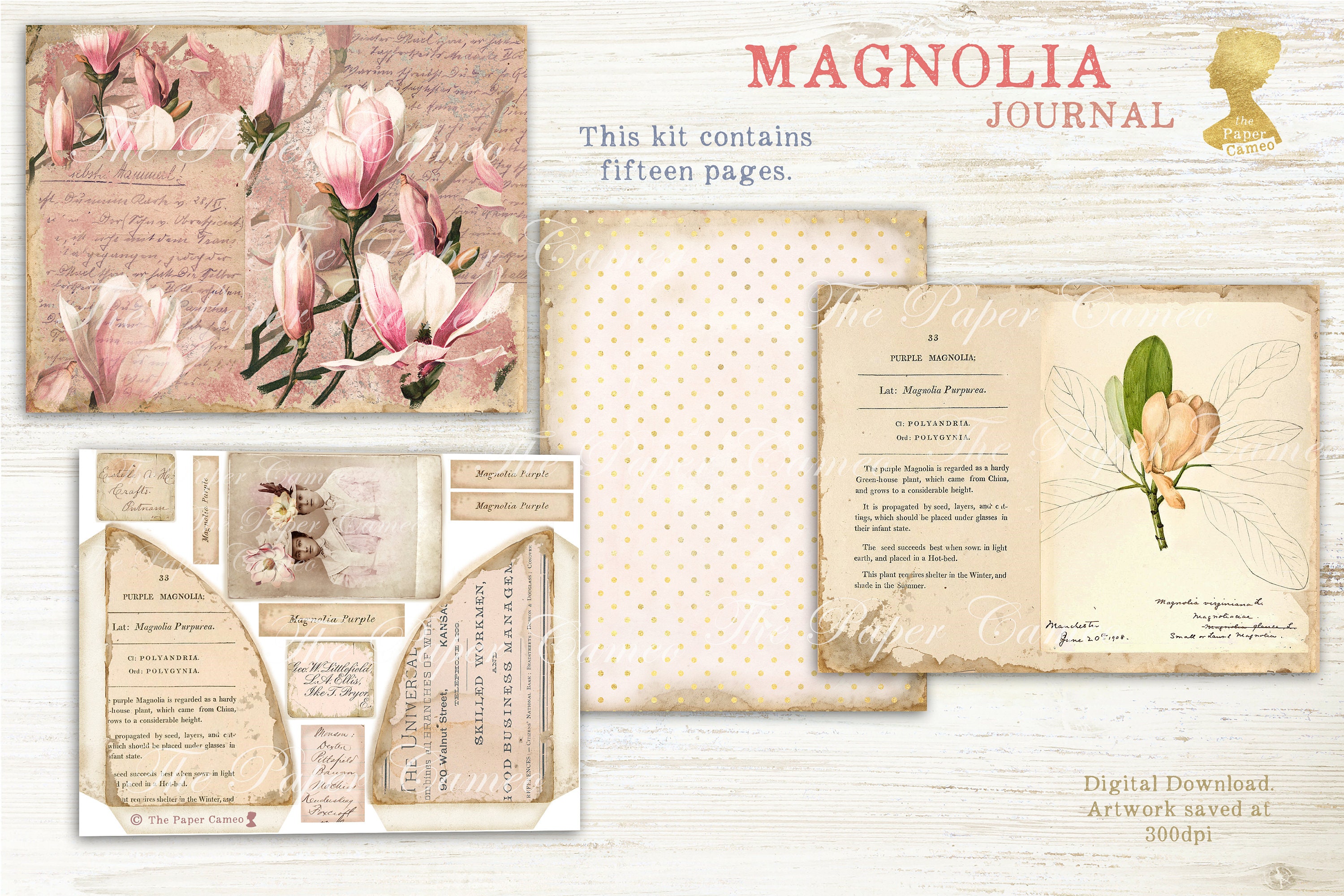 MAGNOLIA Journal Printable, Magnolia Junk Journal Digital, Spring Theme ...