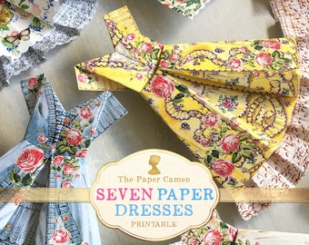 what is a paper dress SEVEN PAPER DRESSES Digital, Origami Dress Printable, Origami Dress card, Marie Antoinette Dress, Marie Antoinette Ephemera, Origami Dress