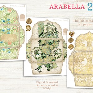 ARABELLA 2, William Morris Ephemera Printable, Faux Washi Tape Digital ...