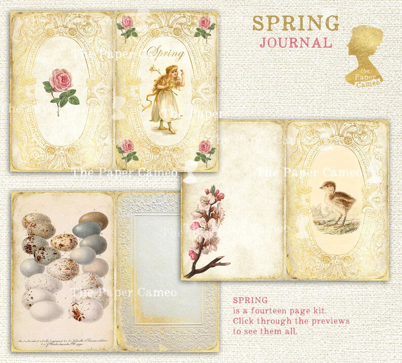 Spring Journal/book SPRING Journal Printable Digital, Easter Journal Digital Download ...
