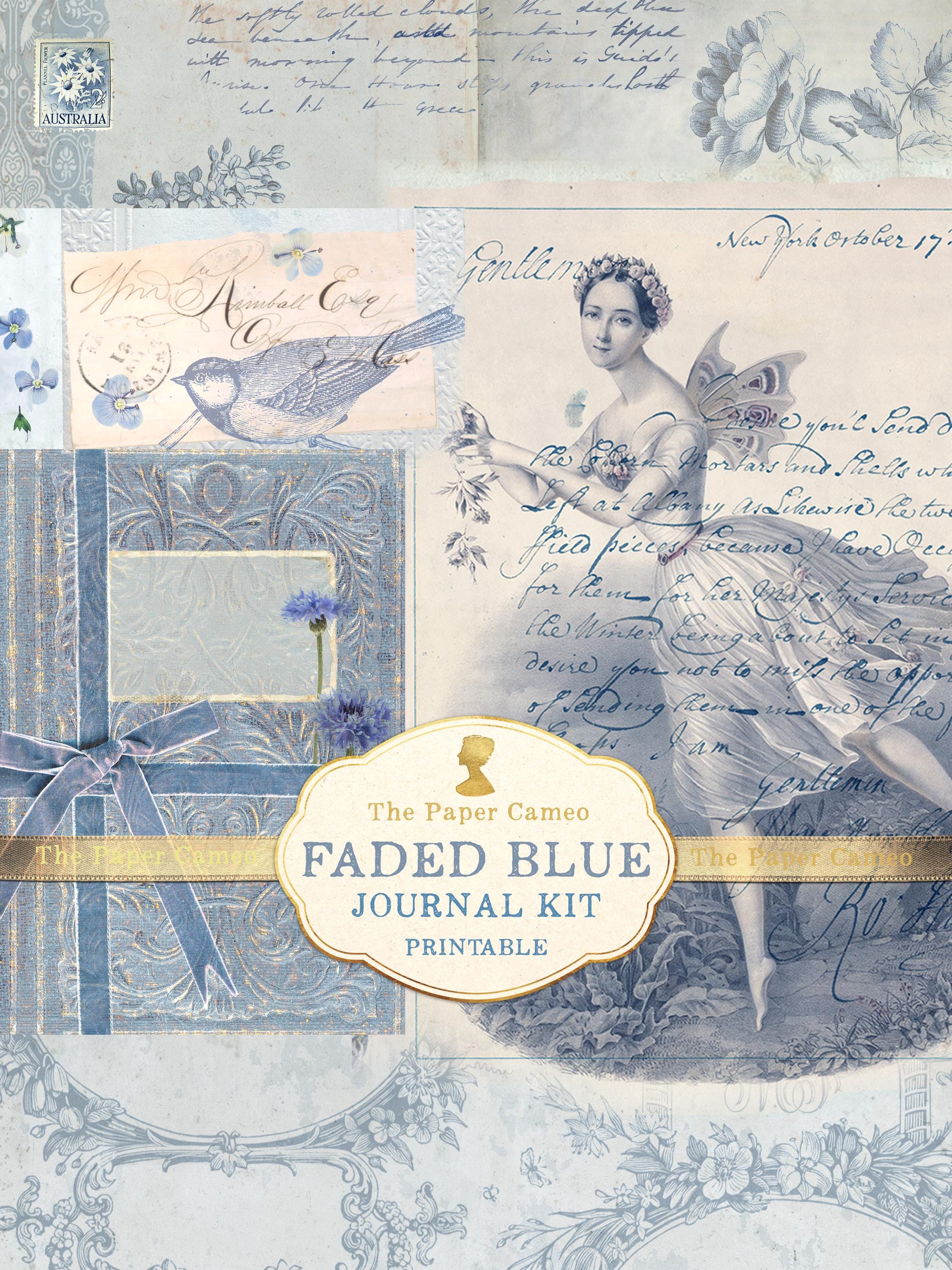 FADED BLUE Journal,blue Themed Journal Printable Digital Kit, Shabby ...