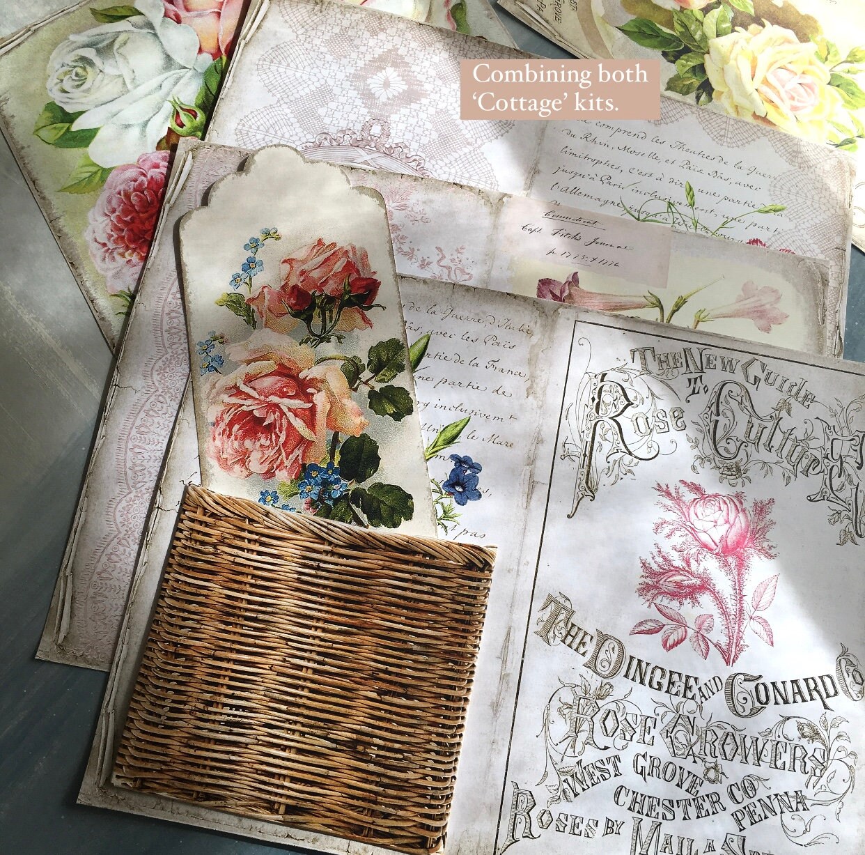 COTTAGE Ephemera Printable Cottage Theme Ephemera Floral - Etsy