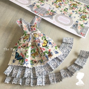 SEVEN PAPER DRESSES Digital, Origami Dress Printable, Origami Dress card, Marie Antoinette Dress, Marie Antoinette Ephemera, Origami Dress image 5
