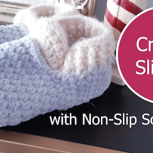 Crochet Slippers with non-slip sole - Written Pattern