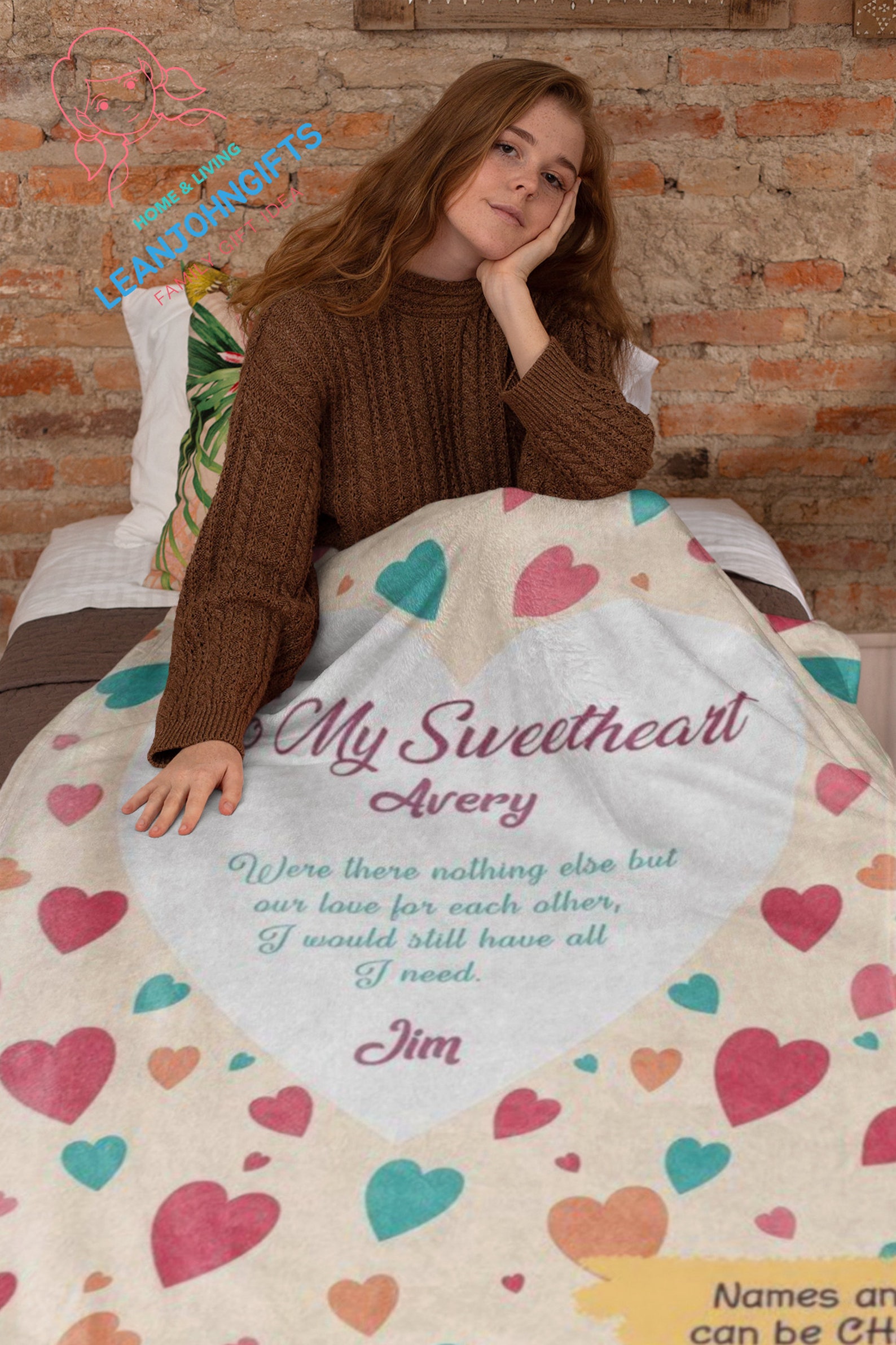 TO MY LOVE Personalized Love Blanket Heart Sweetheart shape Etsy
