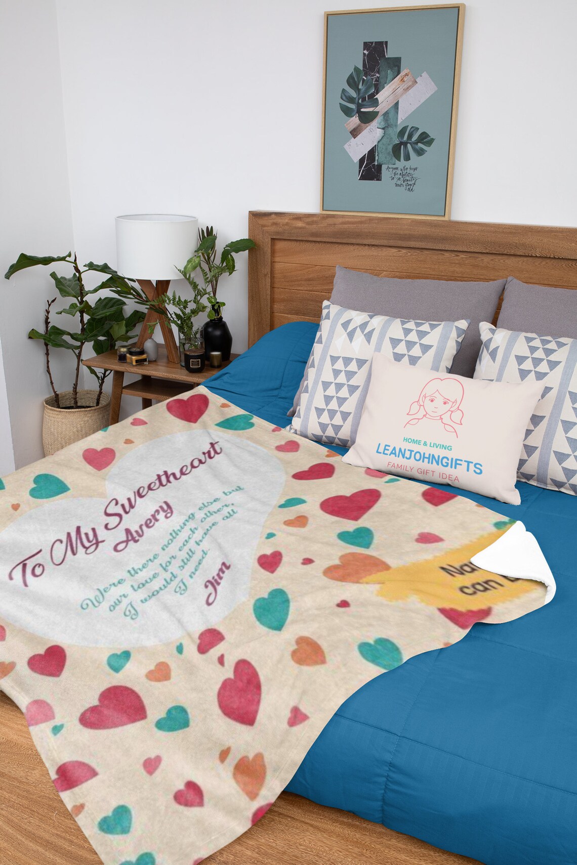 TO MY LOVE Personalized Love Blanket Heart Sweetheart shape Etsy