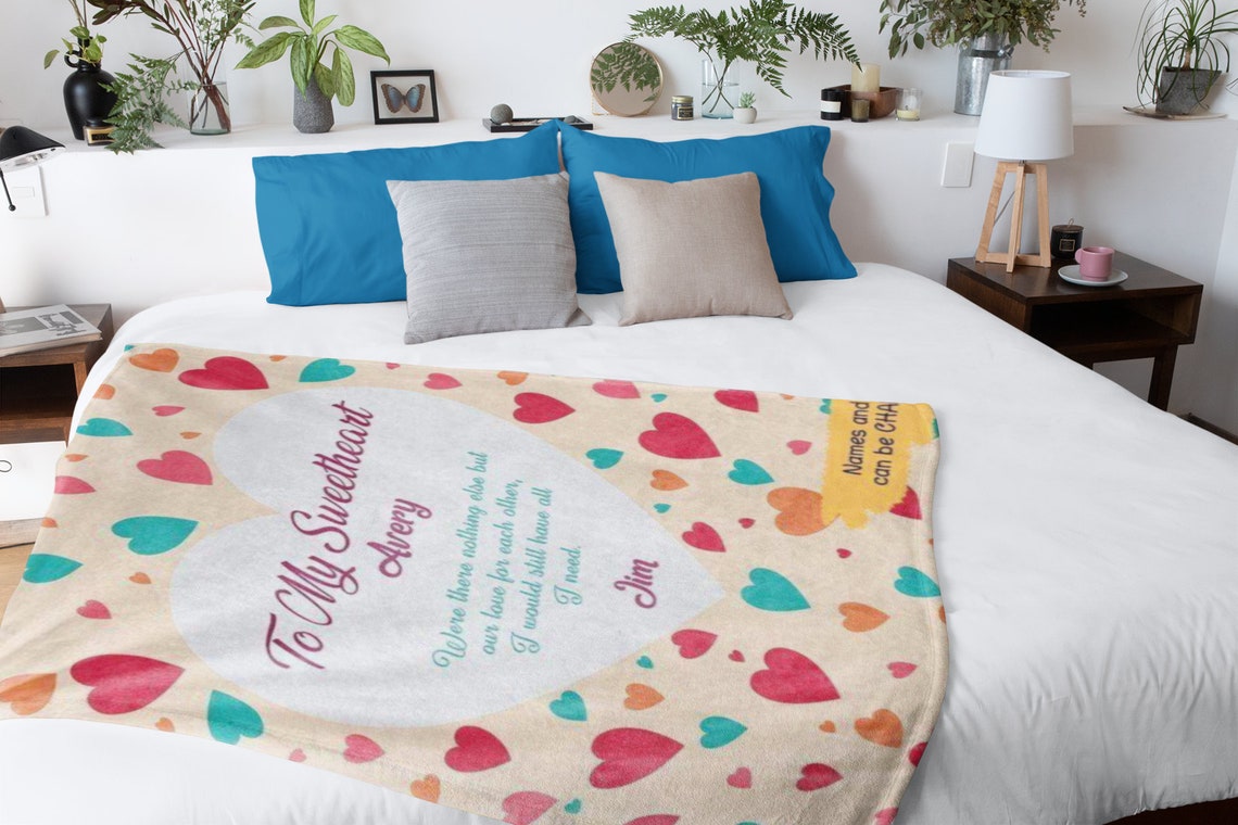 TO MY LOVE Personalized Love Blanket Heart Sweetheart shape Etsy