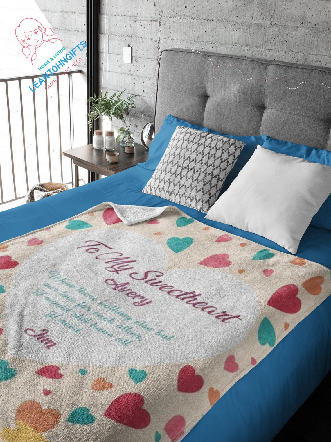 TO MY LOVE Personalized Love Blanket Heart Sweetheart shape Etsy