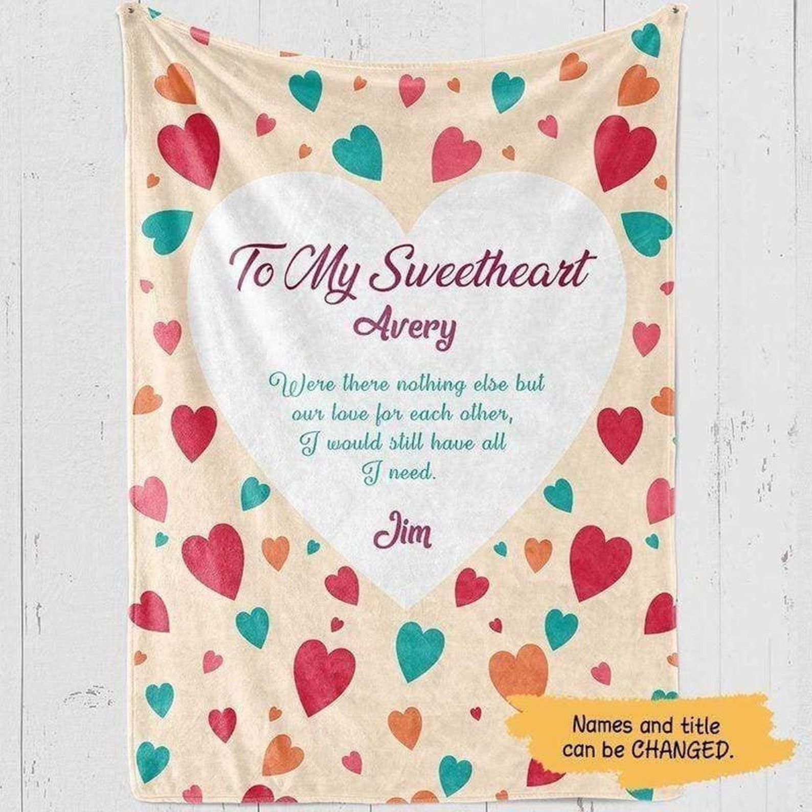 TO MY LOVE Personalized Love Blanket Heart Sweetheart shape Etsy