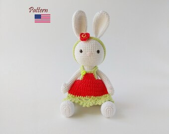 Cute Crochet Bunny PATTERN Crochet Stuffed Animal pattern Thank you for supporting my small business Rabbit lover gift