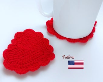 Mug Heart Coaster Pattern| Crochet Coaster Tutorial |DIY Coaster |Table decor |Easy Crochet Coaster Pattern |Handmade Coasters |Mug Rug