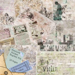 Kit de diario de Sherlock Holmes, 16 páginas, cuaderno imprimible digital de Watson Arthur Conan Doyle, tamaño carta/A4