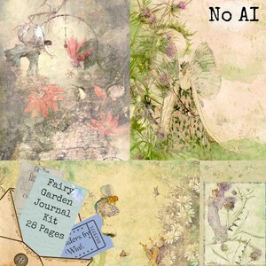 Fairy Garden Junk Journal Digital Kit - No AI - Printable Medieval Fantasy Vintage A4 and Letter