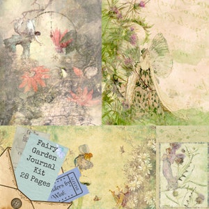 Fairy Garden Junk Journal Digital Kit Printable Medieval Fantasy Vintage A4 and Letter