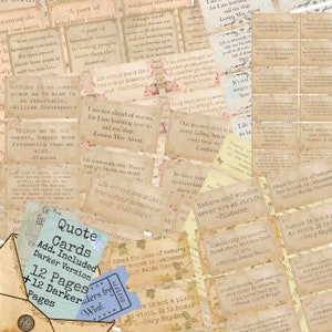Cartes de citation - 12 pages - Kit de journal numérique - gentillesse, vie, amour, nature, souhaits