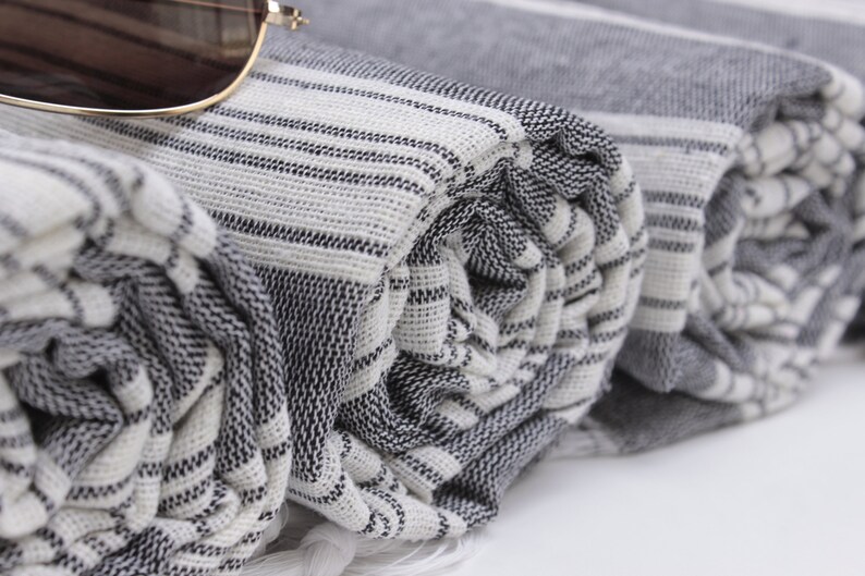 Personalized 17x30 Turkish Towel Bath Mat Dark Gray Wedding Etsy