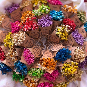 Flower Bouquet Magnet Favors: Rustic Wedding, Baby Shower, Personalized