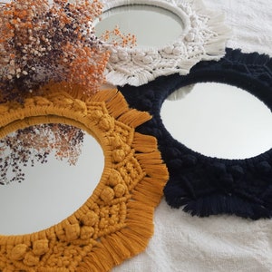 Large Macrame Mirror: Handmade Mandala Boho Wall Hanging