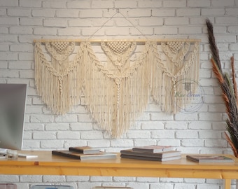 Große Makramee Wandbehang - Boho Kopfteil & Hochzeitshintergrund | XL/XXL Webkunst