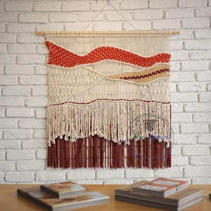Natural Cotton Rope Boho Macrame Wall Hanging – Mountain Pattern for Unique Home Decor