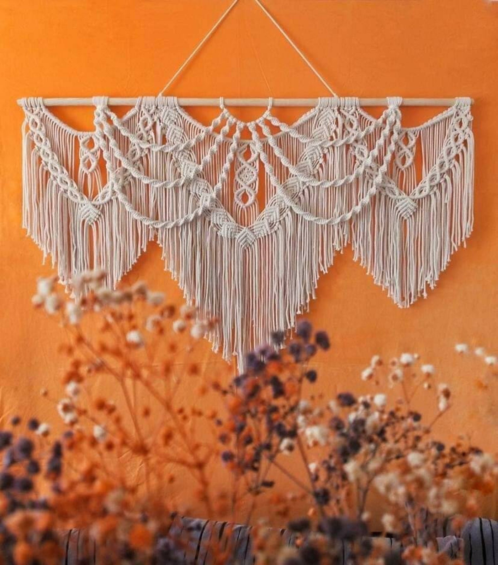 Large Macrame Wall Hanging Macrame Wall Tapestry Yarn Wall Etsy