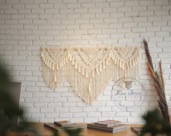 XL/XXL Makramee Wandbehang - Extra Großes Boho Wanddekor für Schlafzimmer, Wohnzimmer & Hochzeit Hintergrund
