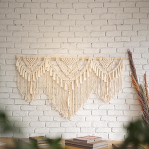 Extra Large Macrame Wall Hanging: Boho Chic Cotton Fiber Art